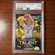 Cooper Flagg Case Hit 2024 Bowman U Chrome Sapphire - Treasured Talent SSP PSA 9