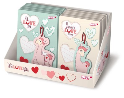 Nici 42709 La-La-Lama-Love Grußkarte mit 2D-Anhänger, 2 Des. | Lama | 42709