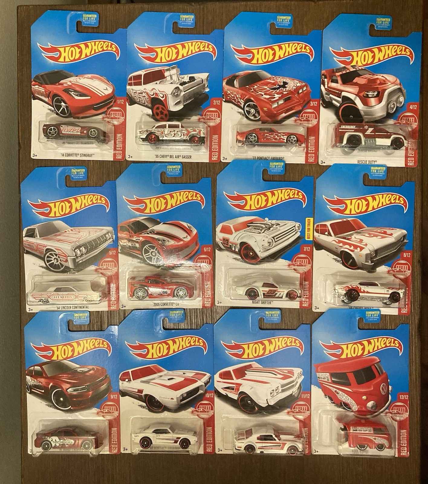 Hot Wheels 2017 Target Exclusive Red Edition Set Of 12 Kool Kombi 55 Gasser Nova