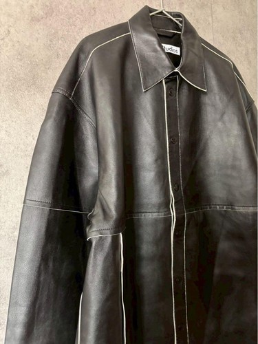 Acne Studios Leather Shirt Jacket Long Sleeve - Picture 3 of 9