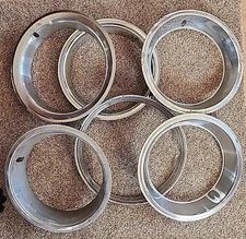 Lot Of 6 Vintage Car Trim Rings Beauty Rings 1960's Various Wheel Sizes 