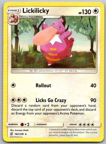 Lickilicky 162/236 Rare Unified Minds Pokemon Near Mint