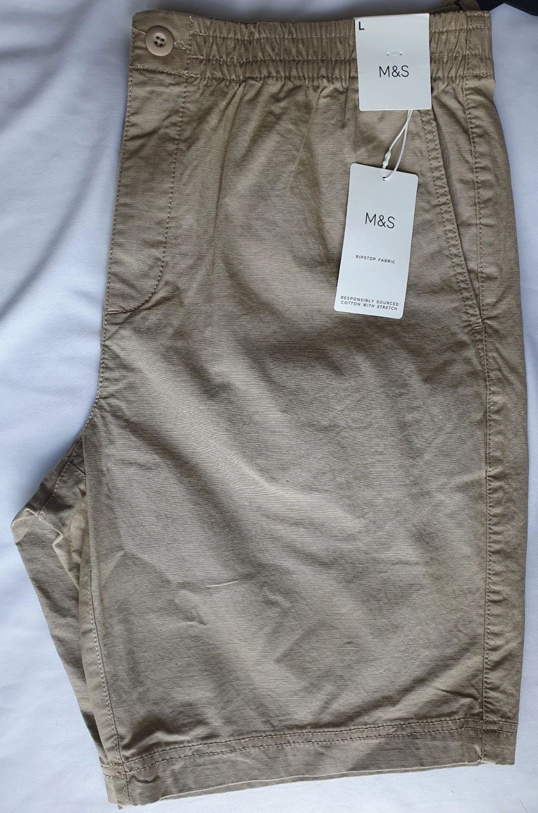 MENS COTTON CHINO SHORTS WITH SRETCH EX MARKS AND SPENCER NEW