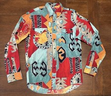 Vintage Wrangler Cowboy Cut Regular Fit 15 1/2-35 Aztec Western Button Shirt