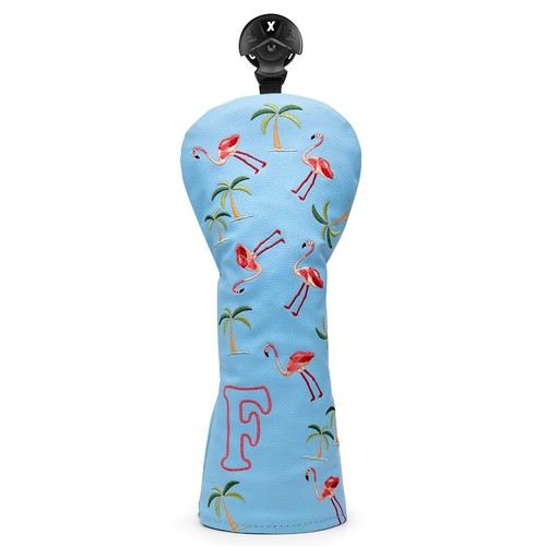 Golf Club Head Covers Golf Driver Fairway Hybrid Head Cover Flamingo Design P...