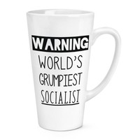 Warnung World's Grumpiest Sozialist 483Ml Groß Latte Becher Tasse Best