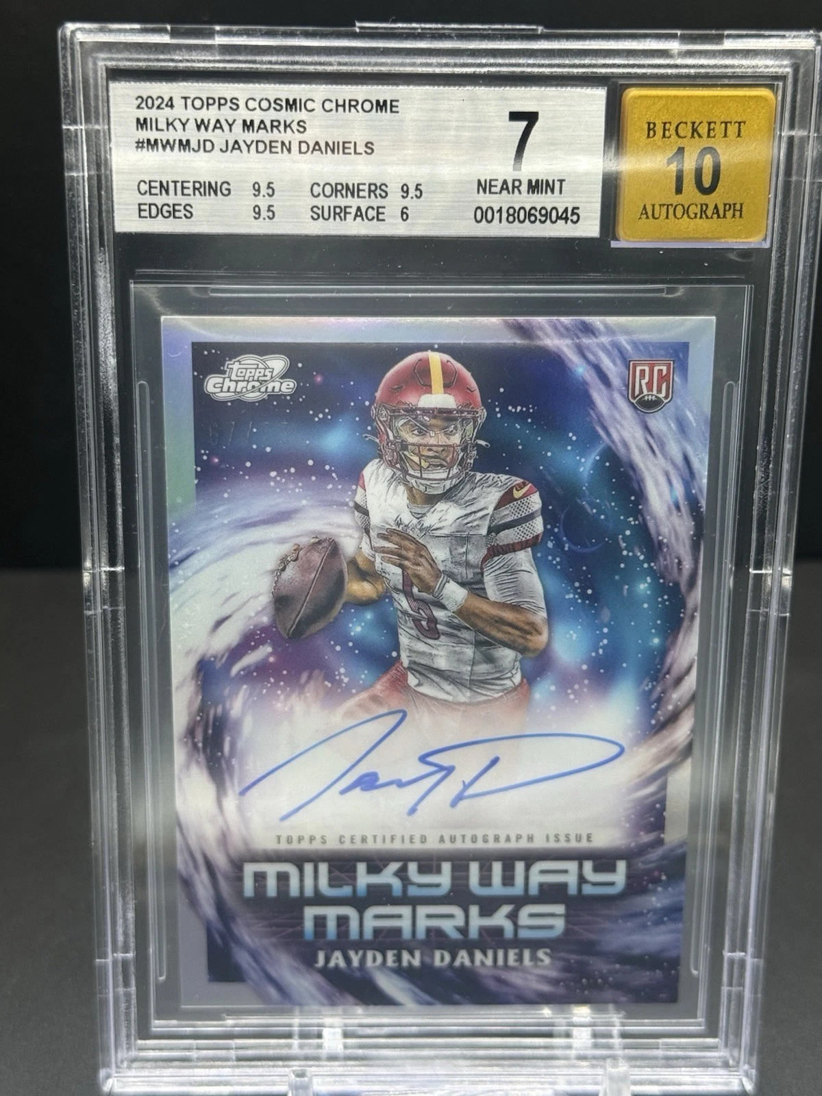 Jayden Daniels Topps Cosmic Chrome Milky Way Marks #JD Red Flare