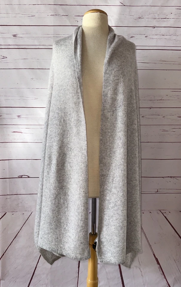 CHARTER CLUB 100 % cachemir bufanda de gran tamaño chal envolvente gris hielo jaspeado $189 H95 Foto 3 de 4