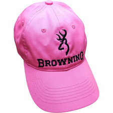 Browning Hat Cap Strap Back Pink Embroidered Buckmark Womens Hunting Outdoors