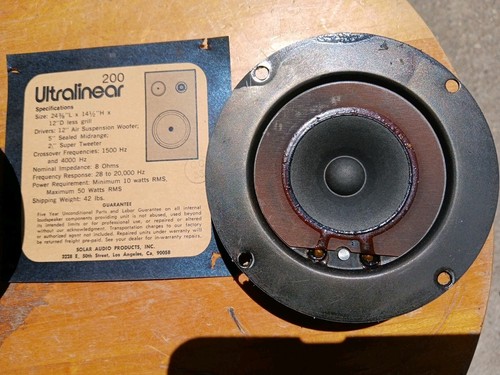 Solar Audio # 2071 8 ohm 50 watt vintage TWEETERS from UltraLinear 200 speakers - Picture 5 of 8