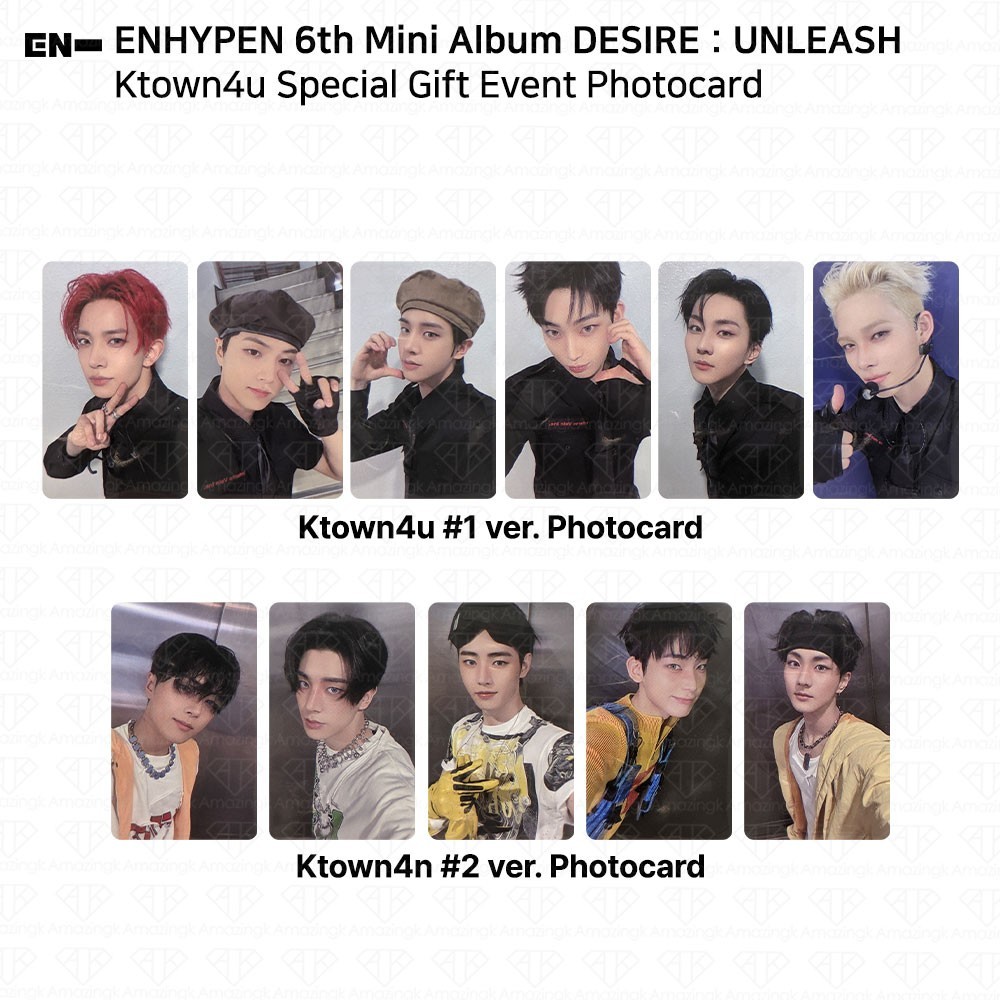 Tarjeta fotográfica ENHYPEN 6º mini álbum Desire: Unleash Ktown4u regalo especial evento