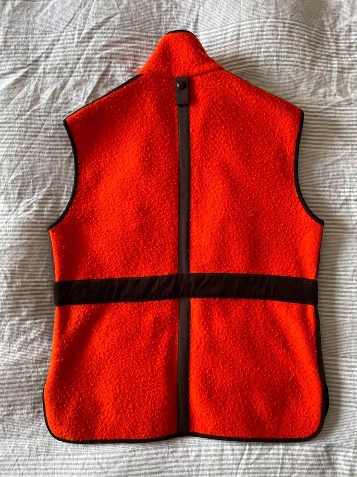 Rare Drakes Casentino Fleece Vest 100% Wool Made in Italy Size 38 ,M Orange - Image 2 of 4