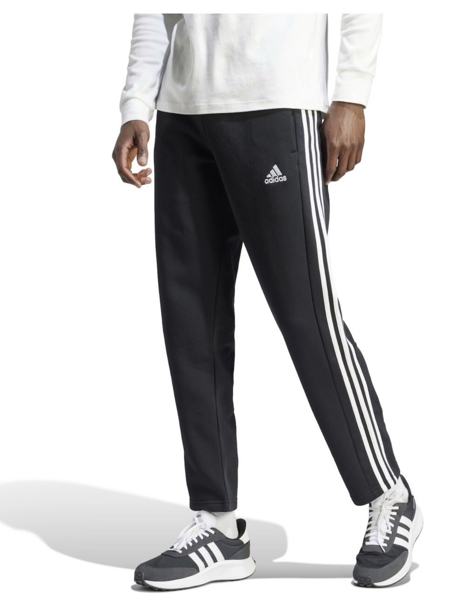 Adidas Men's Fleece 3-Stripes Pants, Dark Gray, M, Brand New