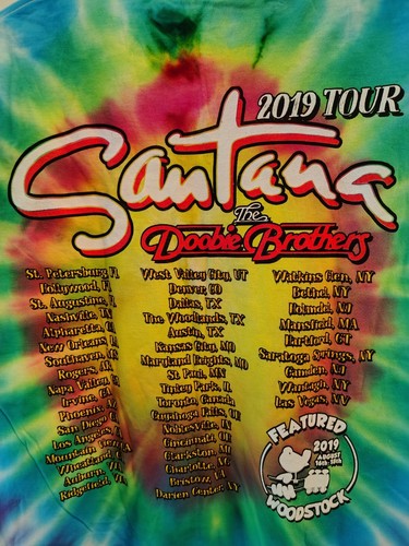 CAMISETA SANTANA SOBRENATURAL NOW TOUR 2019 CON DOOBIE BROS. TIE-DYE CORTE-TALLA L - Imagen 4 de 6