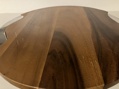 NAMBE Neil Cohen Design Wood Round Cheese Block w/Knife & Spreader 5012 - Picture 9 of 11