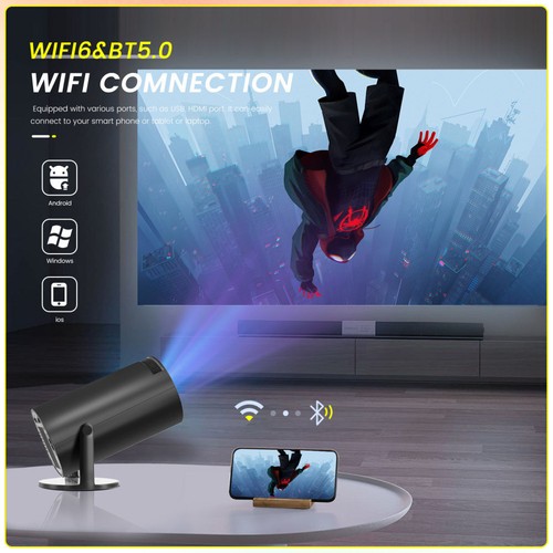 4K Mini Projector 10000 Lumen LED UHD Home Theater Bluetooth WiFi 1080P Portable - Picture 8 of 24