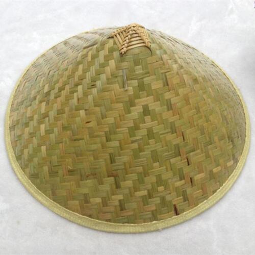1pcs Chinese Oriental Coolie Straw-Bamboo Sun Hat Farmer Rice Hat Fishing UK New - Picture 10 of 12