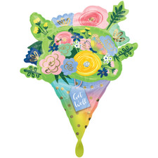 Get Well Bouquet Gute Besserung Blumenstrau&szlig; Folienballon 88cm 35 Inch Helium