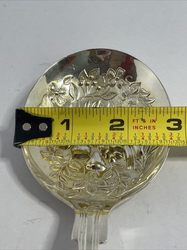 Vintage Large 9” Sheffield England Fruit Embossed Silver Plate Serving Spoon - Picture 7 of 8