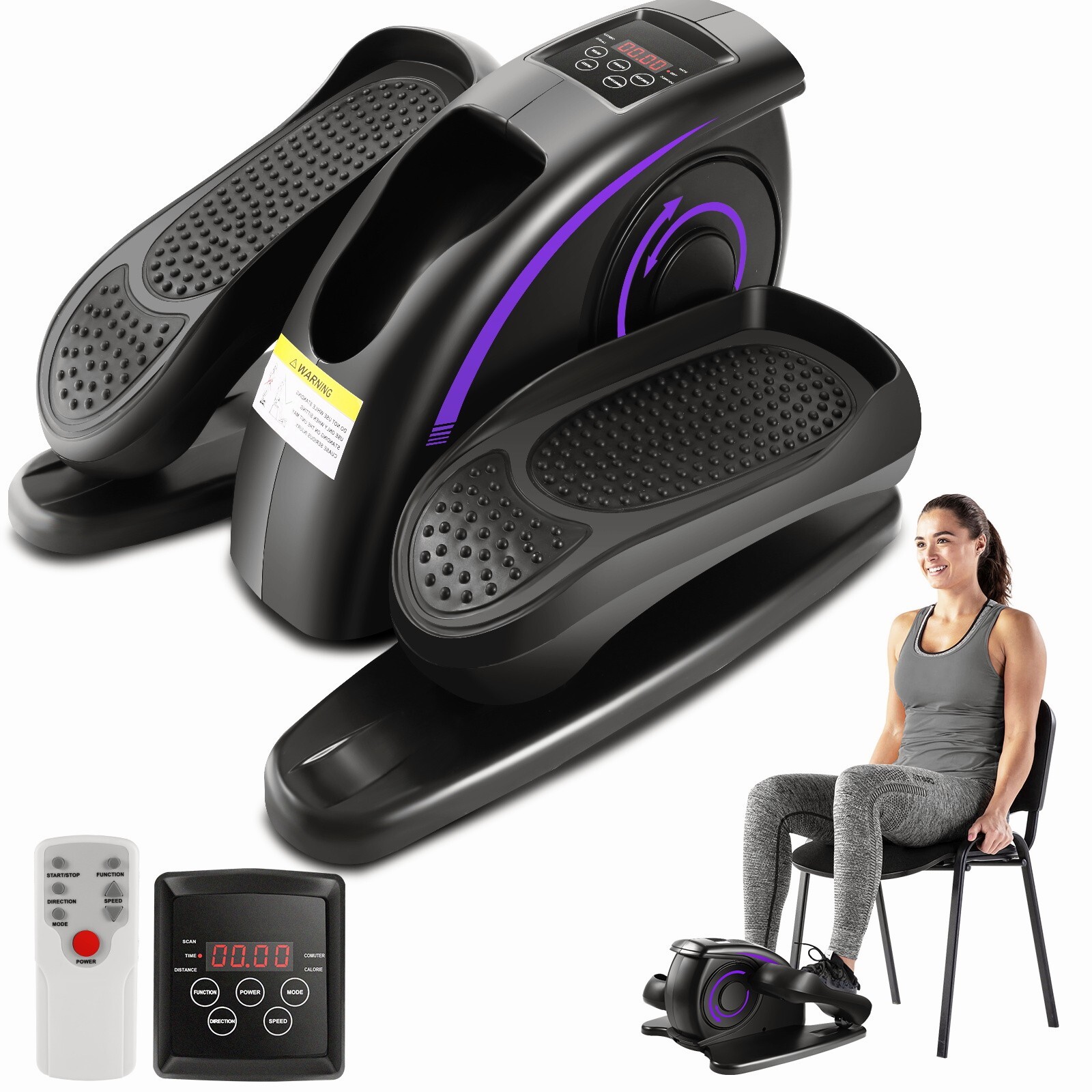 Under Desk Elliptical Machines Electric Pedal Bike Exerciser Trainer Portable🎁