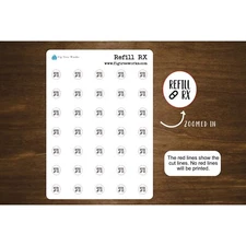 Refill Prescription Stickers | Refill RX Reminders for Planners | Mini Scripts