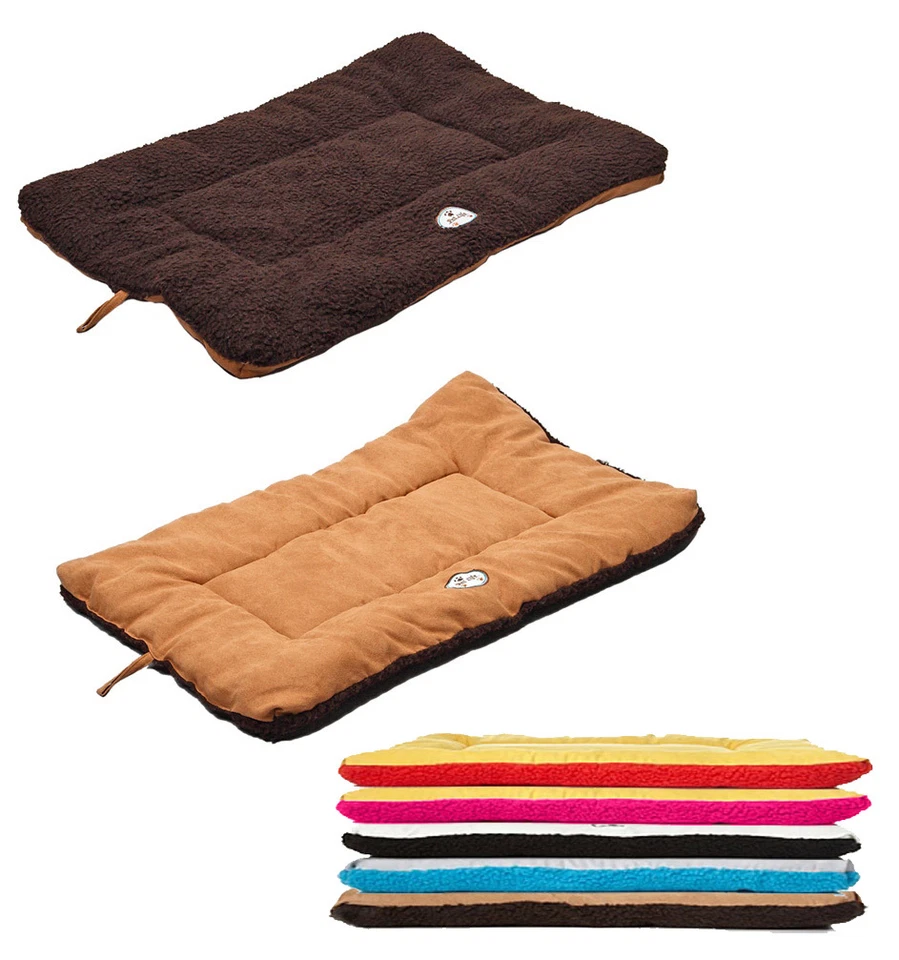 Alfombra de cama de viaje de doble tono polar reversible ecológica ecológica para mascotas perros Foto 2 de 4