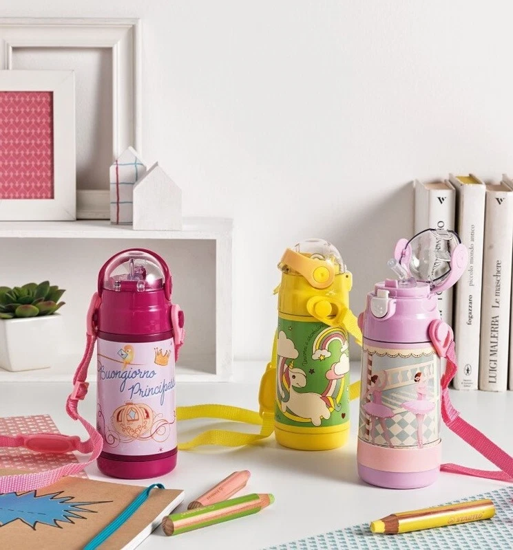 Borraccia Bottiglia Termica Bambini Baby BRANDANI Cannuccia Facilitata Thermos