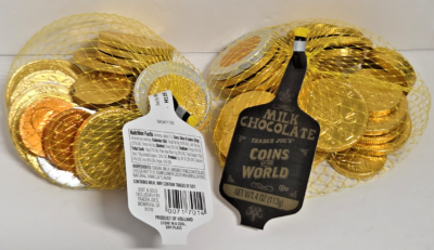 Trader Joe's Milk Chocolate Coins of the World 4oz 113g (2 Bags