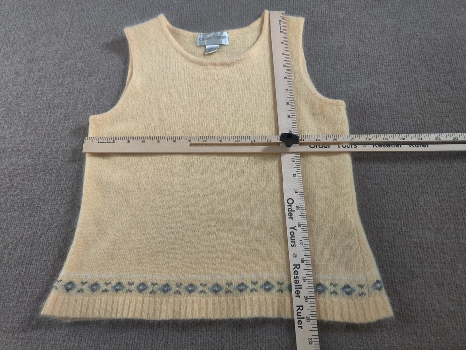 Casual Corner Sleeveless Sweater Vest Woman L Wool Angora Lambswool Blend Yellow Foto 2 de 4