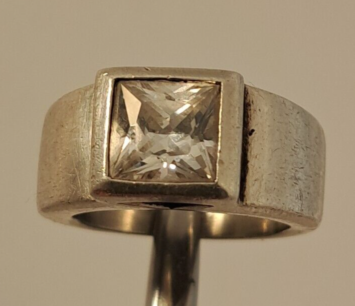VALLES DORDAL Vintage Sterling Silver Cubic Zirconia CZ Tapered  