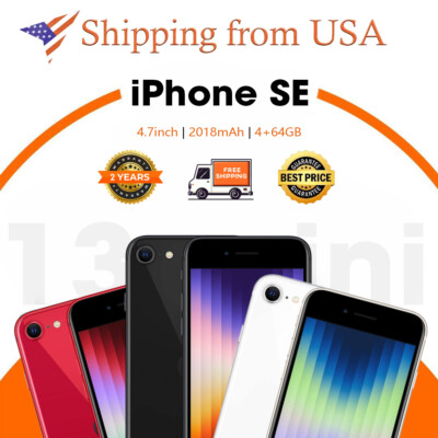 BRAND-NEW Apple iPhone SE 3rd Gen 64GB 128 Unlocked FACTORY SEALED GSM CDMA USA