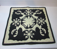 handmade quilted snowflake winter Christmas deer table wall decor 16 1/2" square