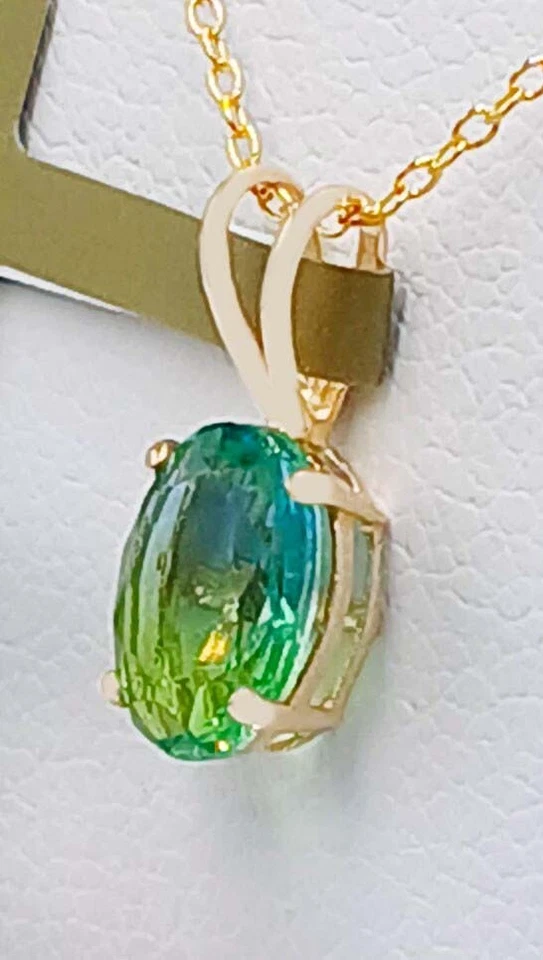 COLGANTE TURMALINA 1,14 quilates ORO AMARILLO 14k - Nuevo con etiqueta Foto 3 de 3