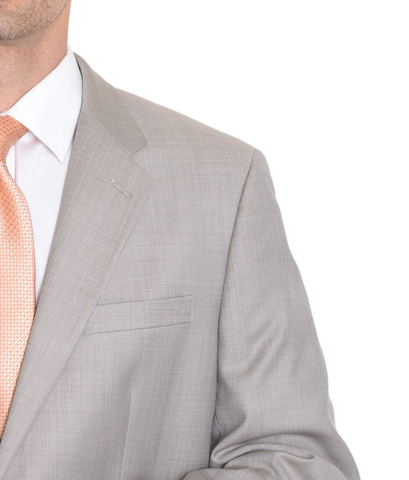 Alfani 红色修身浅棕色棕褐色 Stepweave 2 按钮羊毛混纺运动外套 40L — 第 2/4 张图片