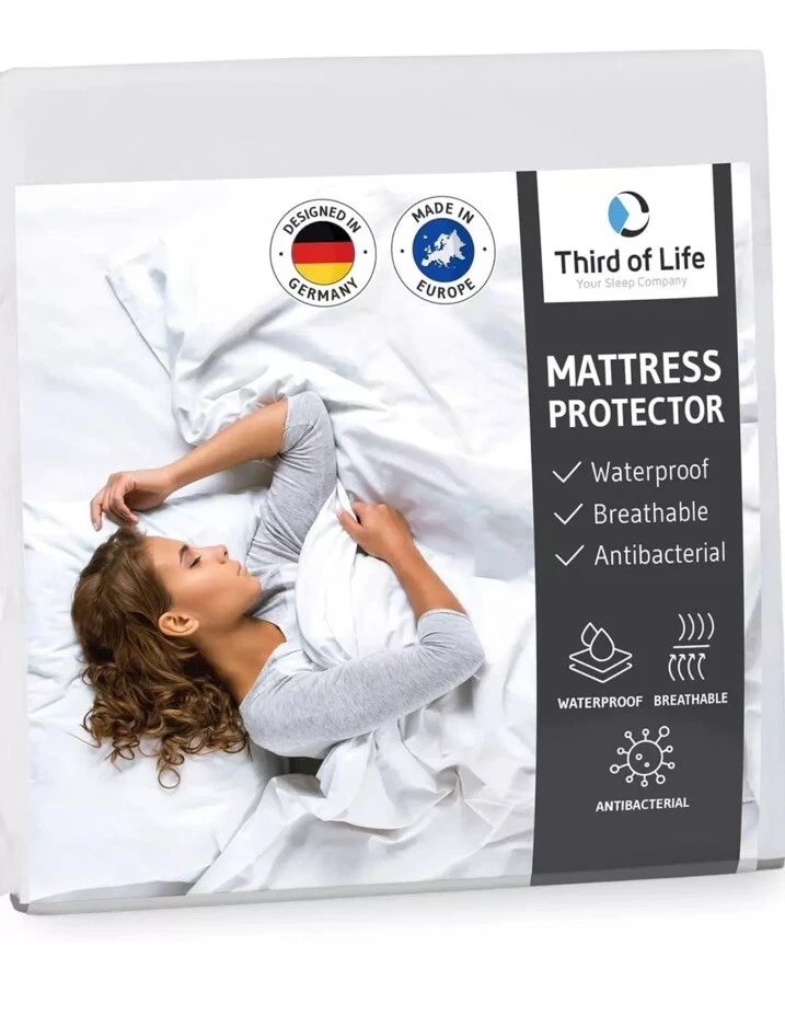 Waterproof Mattress Protector Twin Size - pad for Twin, White Third Of Life