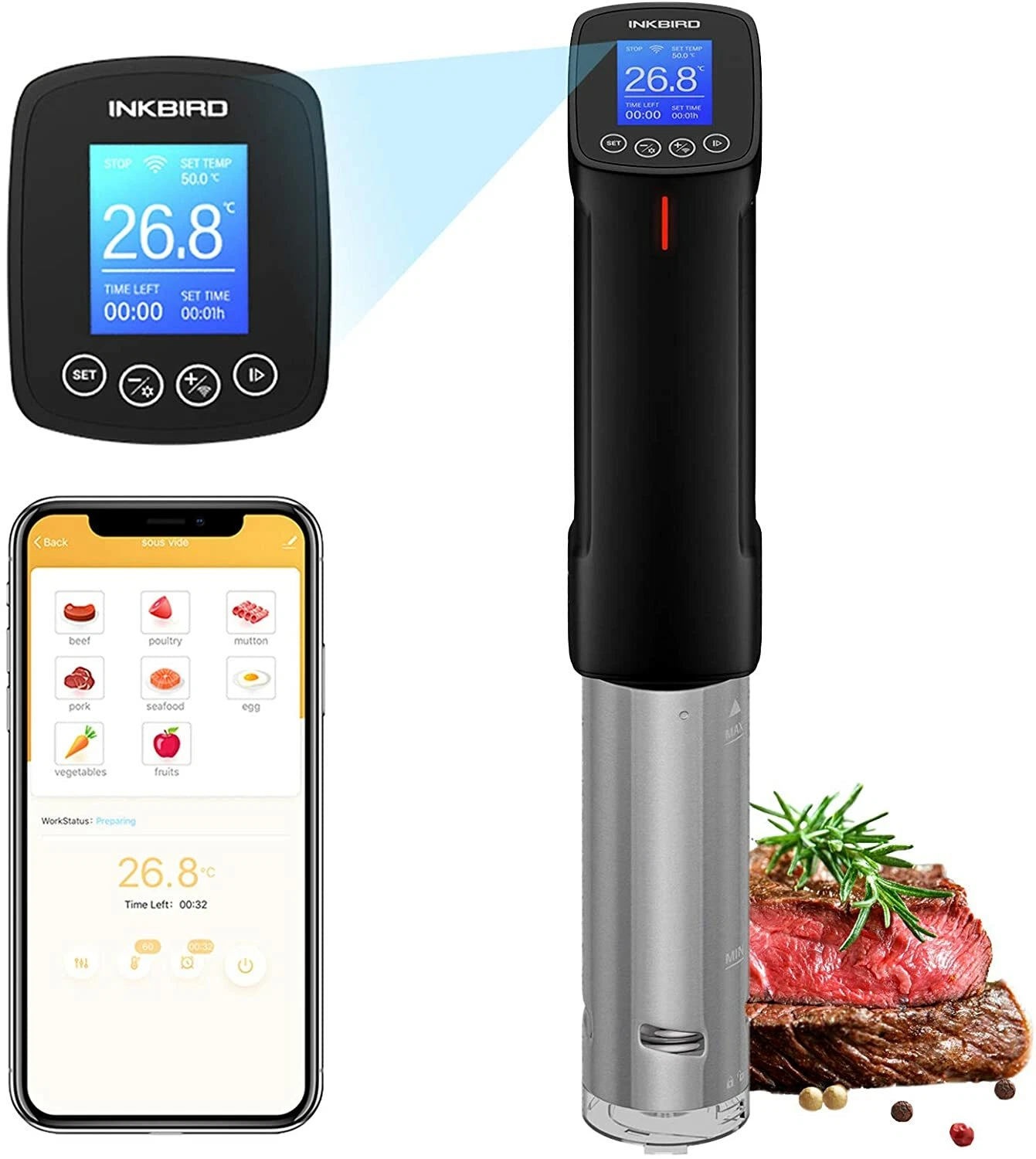 Wifi Culinary Sous Vide Cooker 1000W Precision Immersion Circulation App Monitor
Opens in a new wind