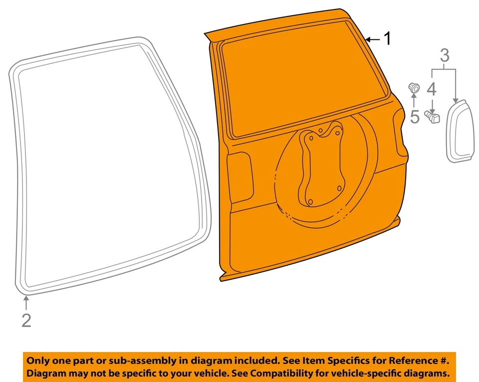 Used Rear Cargo Door Door Assembly Back fits: 1999 Toyota Rav4 heated Rear Cargo Foto 3 de 4