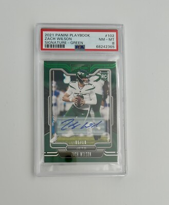 Zach Wilson 2021 Panini Playbook Signatures Auto /10 PSA RC Color Match