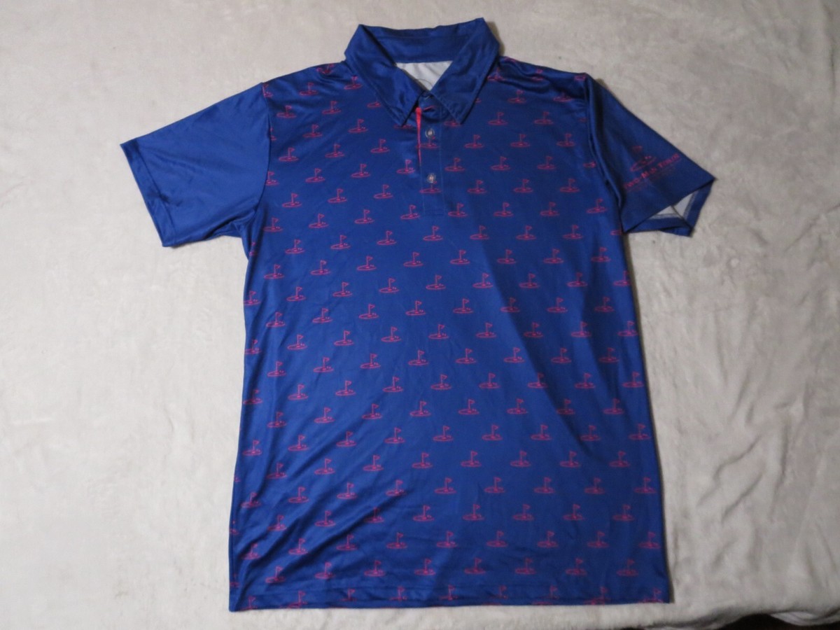 Chaparral Performance Golf Polo S Blue/Purple Pink Geometric Stretch Breathable