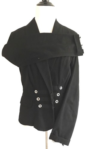 CAbi Motorcycle Blazer Military Womens Size 8 Black Jacket Fitted Long Sleeves - Picture 3 of 10