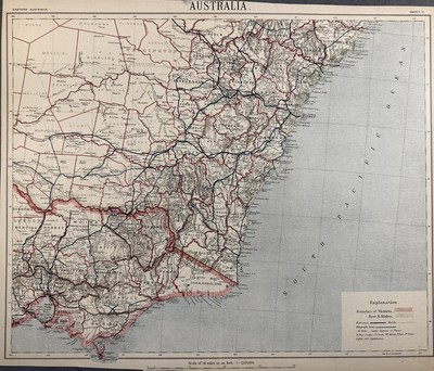 1884-1887 Australia (New South Wales, Sydney, Canberra Region) Original Map