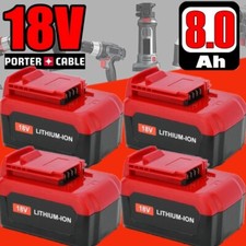 2  4Pack 8.0Ah 18V Lithium Battery for Porter Cable 18 Volt PC18B PC18BL PC18BLX