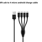 USB 2.0 A 6ft / 2M Multi Micro USB Kabel ładujący USB Wtyczka Wtyczka do 4 Micro 4 w 1