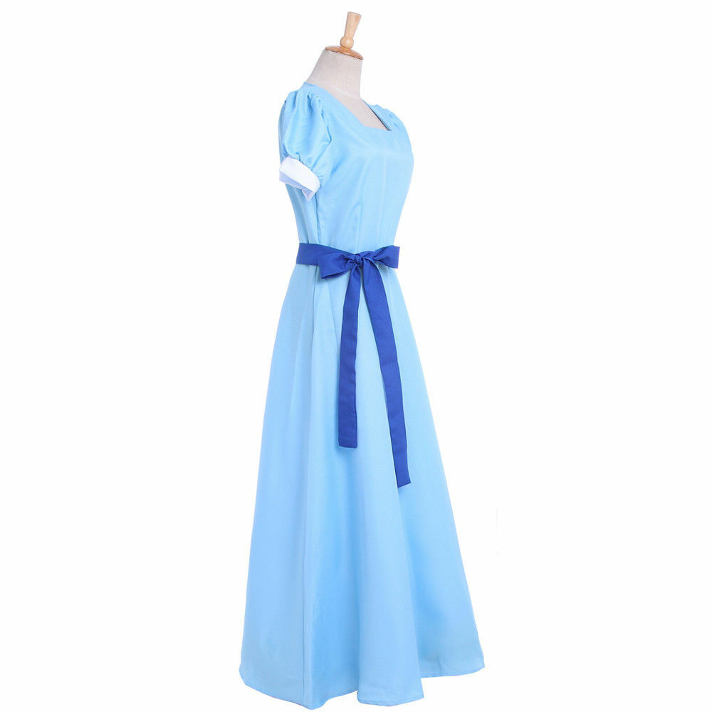 Peter Pan Wendy Darling Blue Cosplay Costume Dress + Headwear | eBay Peter Pan Wendy Darling Blue Cosplay Costume Dress + Headwear | eBay