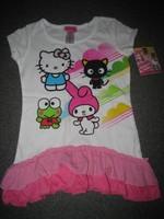 Hello Kitty & Friends Melody Chococat Keroppi Ruffle Shirt Size Xs 4-5 4 5 Hello Kitty & Friends Melody Chococat Keroppi Ruffle Shirt Size Xs 4-5 4 5
