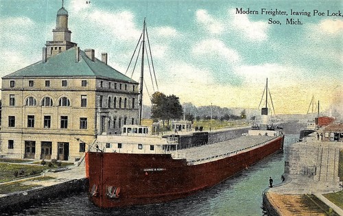 # G2430 SOO, MI.       POSTKARTE, SCHIFF im POE-SCHLOSS - Bild 1 von 2