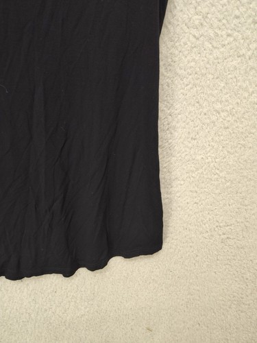 White House Black Market Women Top Medium Black Rayon Blend Short Sleeve Tee - Picture 14 of 17