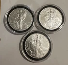 Lot of 3 - 2022 and 2002 $1 American Silver Eagle 1 oz BU