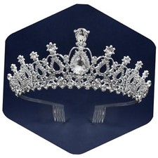 Silver Crown Wedding Tiara for Women, Princess Crowns Birthday Queen Tiaras