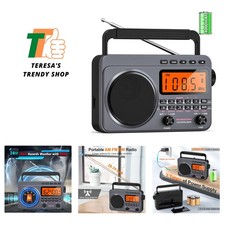 Portable Radio with Best Reception, 4000mAh Rechargeable Digital Radio AM FM ...